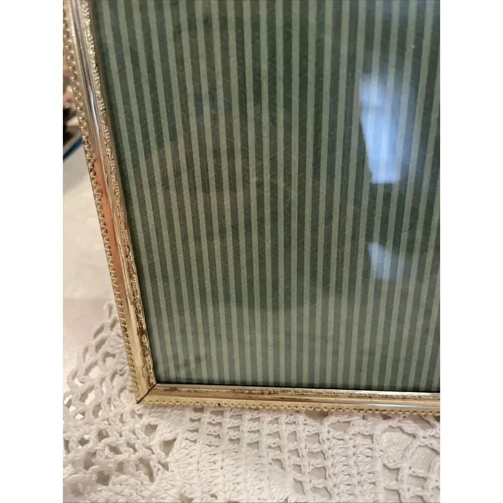 Vintage MCM Ornate Brass Gold Tone Photo Frame 3.25x4.25 Bi-Fold Double & 5x7